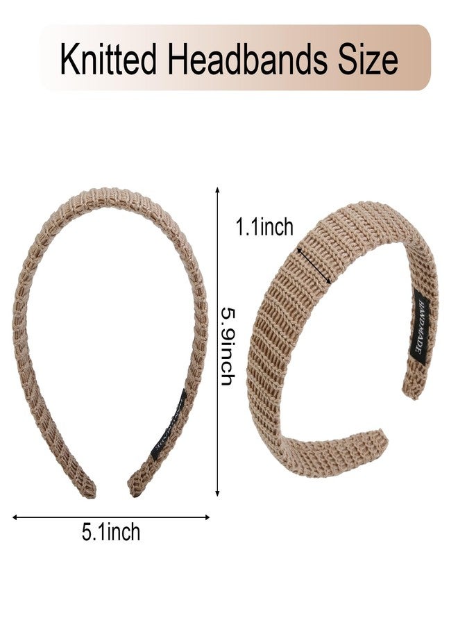 AIBFRID Headbands for Women Wide Knitted Hairbands Trendy Non Slip Headband for Women's Hair Fashion Neutral Head Band Hair Accessories 4 PCS - Image 2